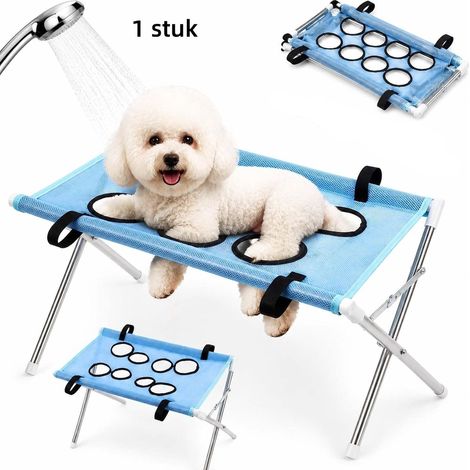 Supporto per vasca da bagno per cani - adatto a cani di piccola e media taglia (fino a 20 kg) - blu (1/5)
