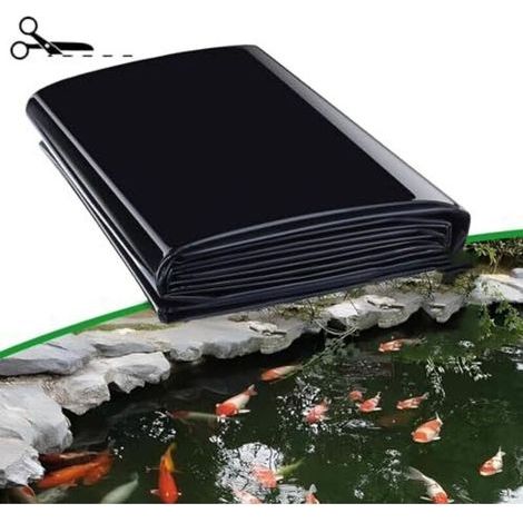 Bâche de Bassin, bache a Bassin Exterieur 9mx6m - 1mmGrand à Poissons, piscines, Membrane renforcée pour l'aménagement paysager 4X8m 5 9m 15 13m Noir 2X4m