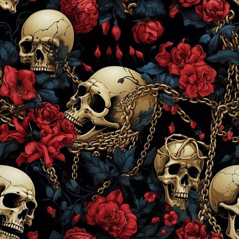 Tela Oxford decorativa para exteriores - Motivo de calavera I DX4384 (1/5)