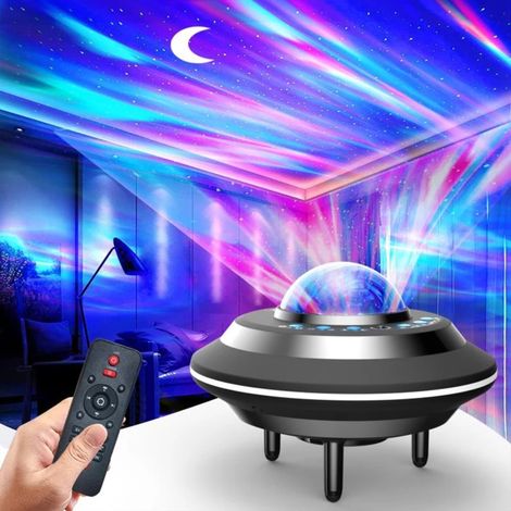 Milchstraßen- und Nordlichtprojektor mit Fernbedienung – Bluetooth-LED-Nachtlicht fürs Kinderzimmer – tragbar und USB-fähig (1/5)