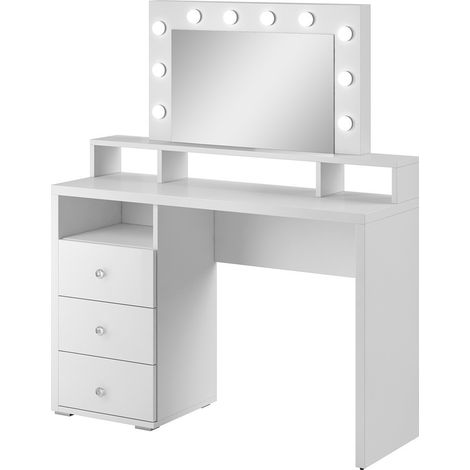 Tavolo da trucco design con illuminazione integrata collezione VERSAILLES colore bianco finiture lucide (1/5)