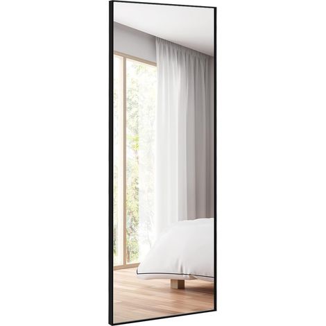 Costway – Miroir mural plein longueur 150x56cm – Verre antidéflagrant HD – Cadre aluminium doré – Installation horizontale ou verticale – Pour salle de bain, chambre, salon (1/5)