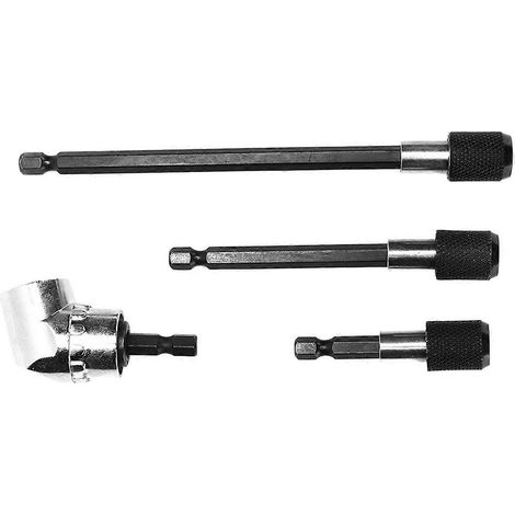 4-teiliges magnetisches Bohrerverlängerungs-Set mit 1/4-Zoll-Sechskantschaft und 105°-Verstellwinkel