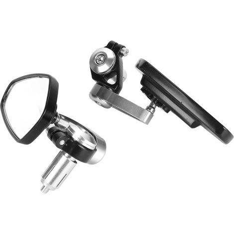 Set aus 2 hochauflösenden Motorradspiegeln mit klarer Sicht, aus Aluminiumlegierung, für den Lenker, silberfarben. (1/5)