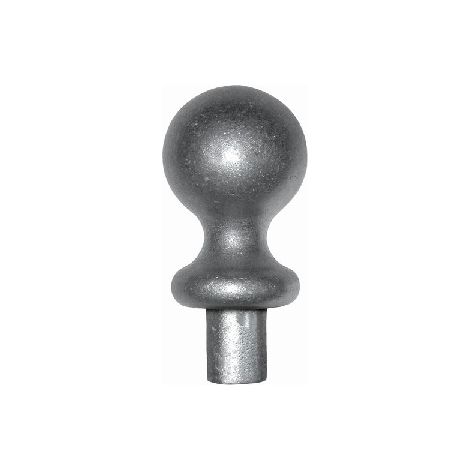 Décor boule sur embase - Hauteur 50mm largeur 30mm base Ø16mm - Aluminium - À coller - DECO FER FORGE (1/2)