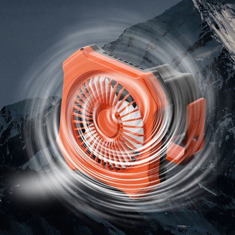 Ventilateur de camping LED multifonction – USB, 3 vitesses, luminosité réglable, télécommande – Lampe de plafond/tente – Maison, bureau, camping, pique-nique (1/5)