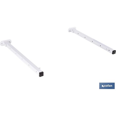 2er-Set lange Halterungen für klappbare Wandwäscheleinen, 50,5 cm lang, aus Stahl (Seile nicht im Lieferumfang enthalten)