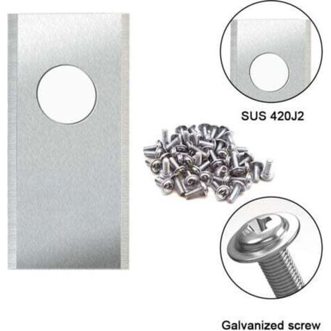 Rasenmähermesser, silberfarbenes, gebogenes Edelstahlmesser, einlochig, passend für WORX Gartenrasenmähermesser