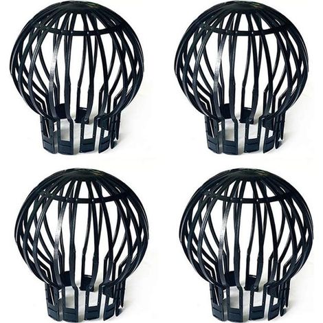 Juego de 4 tapas protectoras de plástico para bajantes de canalones: evitan obstrucciones por hojas, musgo, barro, lodo, bolas y otros residuos. (1/5)