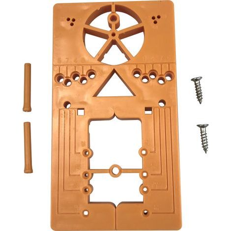 Conseil auxiliaire Outil multifonctionnel de perçage et de positionnement des charnières, outil de positionnement des charnières de panneaux de porte, perceuse, plaque auxiliaire de perçage et d'insta (1/4)