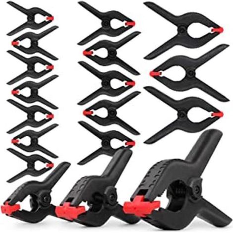 Pinces Bricolage-Outilage Plastique A Ressort, Jeu De 18 Pinces De Serrage Pour Traveaux De Reparation-Fixation, Pince Serre Joint