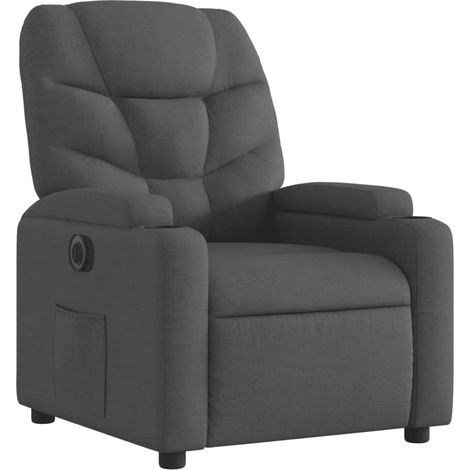 Poltrona relax TV con comodissima funzione reclinabile elettrica in tessuto nero DEC028483