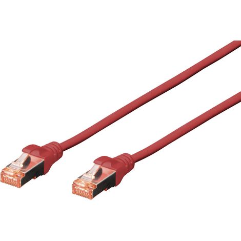 Digitus DK-1644-020/R RJ45 Patchkabel CAT 6 S/FTP 2.00 m Rot Halogenfrei, verdrillte Paare, mit Rast (1/5)