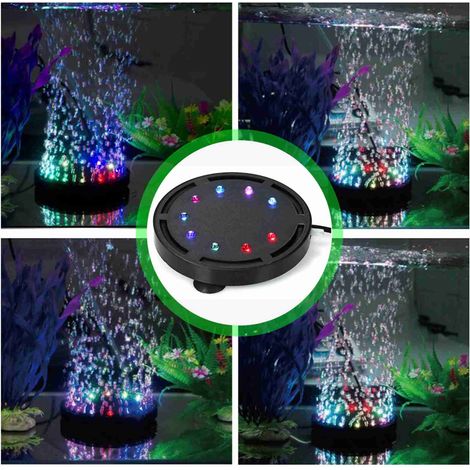 Éclairage Aquarium LED Multicolore Bulles Décoratif Submersible Lampe de Fond Q9-AUTRES