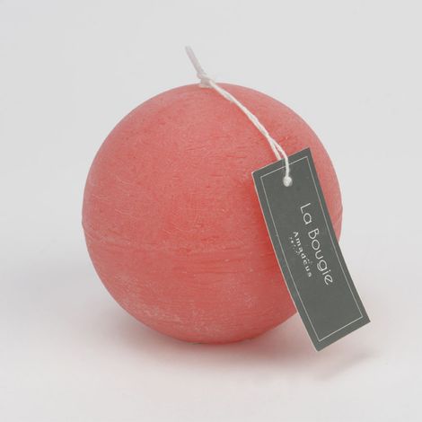 Amadeus - Bougie grande Sphère 8 cm corail (lot de 6)