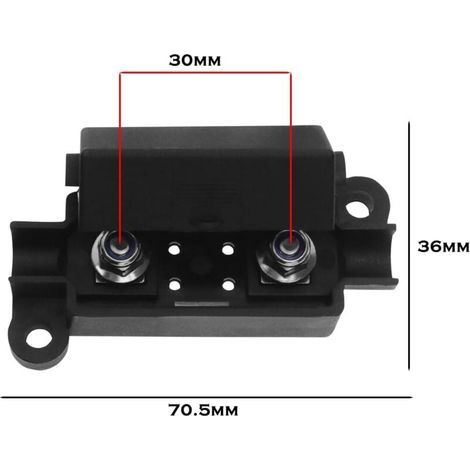 Fusible pour voiture,Fusible, Porte-fusible et Mini-couvercle de voiture - 100A avec Fusibles Plaqué, Midi, Terminaux & Thermorétractables (1/4)
