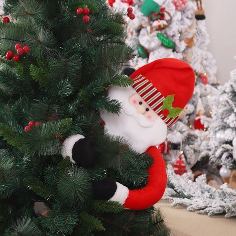 Sapins de Noël Décoratifs Tête de Père Noël Étreignant Arbre Décor Hiver Merveilleux Fournitures Fête Guirlande Sapin (1/4)