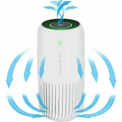 Purificatore d'aria con vero filtro HEPA con luce UV-C, mini purificatore d'aria rimuove il 99,97% di fumo, allergeni, polvere, purificatore d'aria per auto e ufficio (bianco)