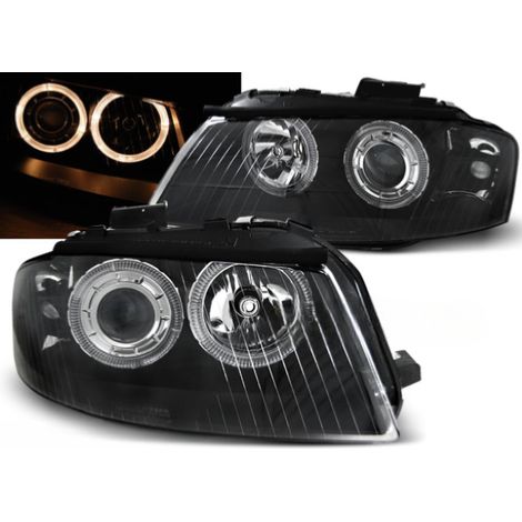 Paire de feux phares Audi A3 8P de 2003 a 2008 angel eyes noir-27360990