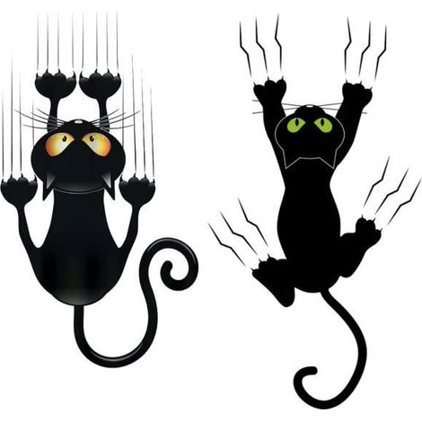 Autocollant Voiture - Chat - 2 Pièces - PVC Imperméable - Humour - Décoration Mignonne (1/4)