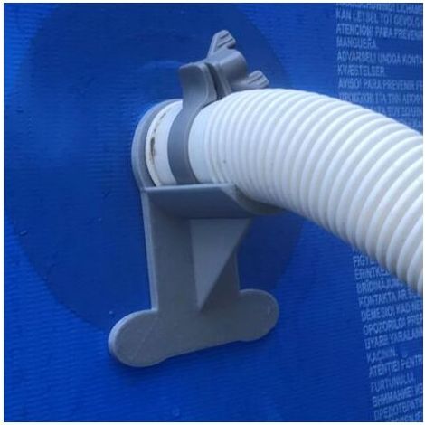 Poolschlauchhalterungen: Grau – Geeignet für Schläuche von 30 bis 37 mm Durchmesser, z. B. Intex