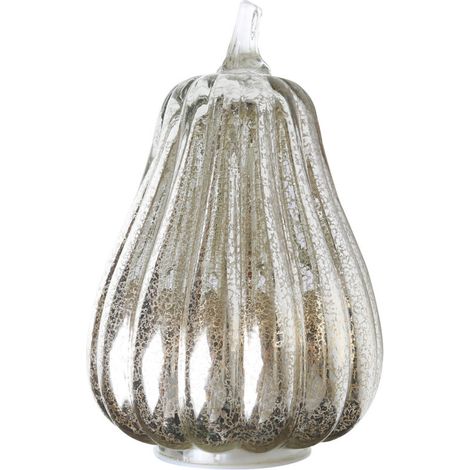 Citrouille décorative d'automne, élégantes guirlandes lumineuses en verre pour Thanksgiving, centre de table à LED, argent (1/4)