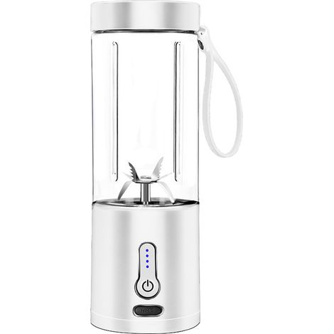 Blender Portable pour Smoothies et Shakes, Mini Blender 530ML, Rechargeable et 6 Lames, 4000mAh Fruit Blender Personal Juicer, Portable Blender Cup pour Voyage Cuisine 1pc Blanc (1/4)