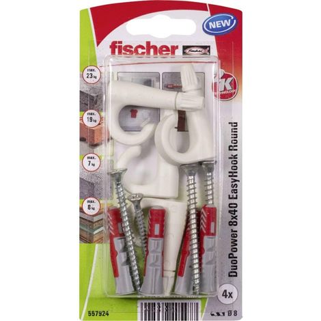 Crochet rond avec cheville 8x40 pour suspensions et charges élevées/Paquet de 4