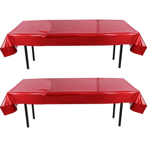 Folientischdecke - 1 m x 2,7 m - Glänzend - Kunststoff - Für Party Tischdekoration - 2er Pack (1/5)