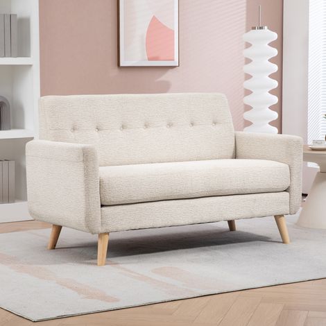 Zweisitzer-Sofa, komfortabel, 134x71x82 cm, Beige