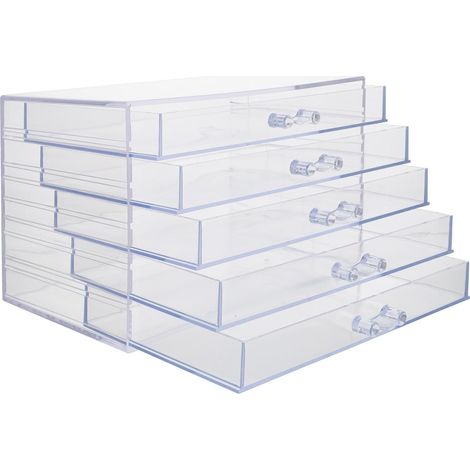 Boîte de rangement pour produits pour les ongles avec tiroir coulissant, organisateur d'accessoires pour les ongles à plusieurs niveaux pour salon (1/5)