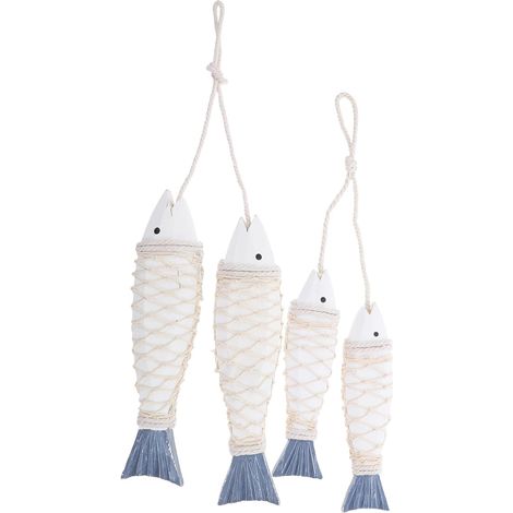 2pièces Décoration Murale Poissons Bois Ornements Poissons pour Maison Décoration Style Ferme Murale (1/5)