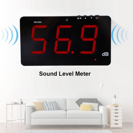 9.6 Inch LCD Digital Sound Level Meter Wall Noise Tester 30 130dB (1/5)
