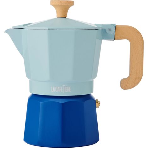 La cafetière caffettiera 3 tazze sky blue colore bicolore