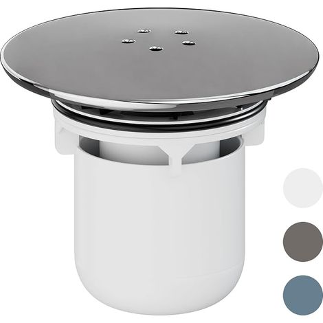 HNNHOME Couvercle de rechange pour siphon de douche chromé, bouchon amovible pour bonde de douche, 90 mm/115 mm, bonde de receveur de douche à débit rapide (blanc) (1/5)