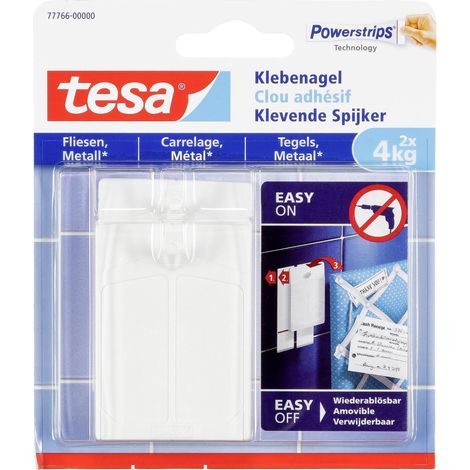 Tesa Clavos adhesivos blancos soportando hasta 4 kg