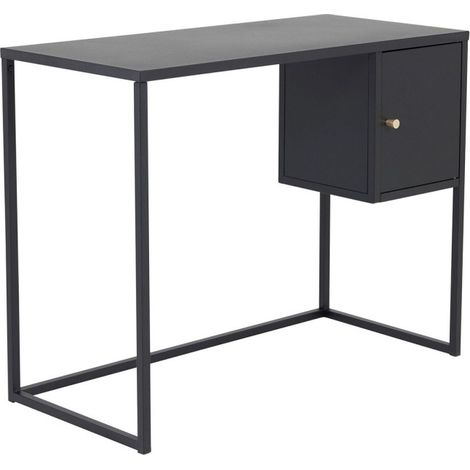 Bureau Design Avec Porte "Bakal" 95cm Noir (1/5)