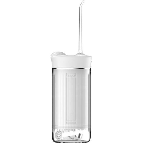 Hydropulseur X3A portable blanc à pompe à piston IPX7, batterie 1000-1200 mAh, autonomie 50 jours, poids 222g, réservoir 300ml (1/5)