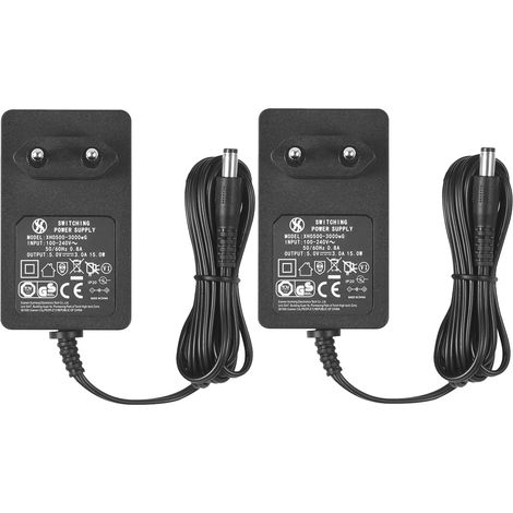 2-Pack Adaptateur Secteur AC à DC 5V 3A, fiche 5,5 mm x 2,1 mm, Plug EU (1/5)