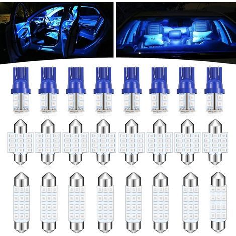 24er-Pack LED-Autolampen, T10 31 mm 42 mm, Innenbeleuchtung, Deckenleuchte, Einstiegsbeleuchtung, Türbeleuchtung, Kennzeichenbeleuchtung (blau)