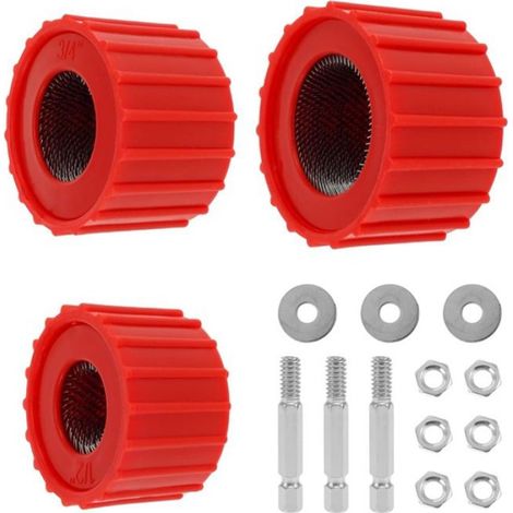 Ensemble de 3 Nettoyeurs pour Tuyaux en Cuivre, Brosse Métal Poignée Hexagonale, pour Perceuse Électrique, Plomberie et Soudage (1/5)