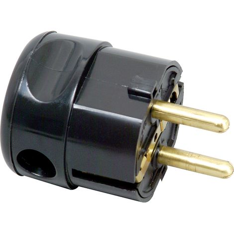 KOPP - Kunststoff-Schutzkontakt-Winkelstecker, 2 Schutzkontaktsysteme, für Kabel bis 3×1,5mm², schwarz - 178505000 (1/2)