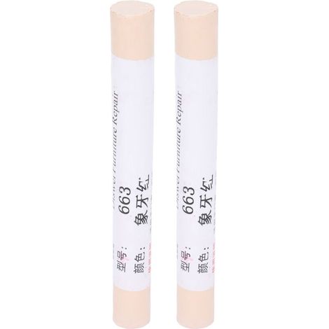 2 pièces Crayon de Réparation pour Parquet Bois, Peinture de Remplissage Rayures, Matériel de Réparation Meubles en Composite Couleur Ivoire Rouge (1/5)