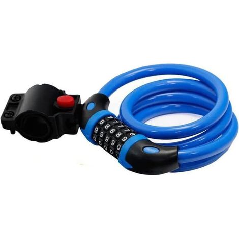 Antivol de vélo haute sécurité à combinaison 5 chiffres réinitialisable,déal pour les activités de plein air, 1,2 m x 12 mm (1/5)