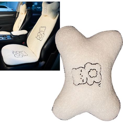 Coussin moelleux pour siège auto, forme mignonne, bordure cousue soignée, appui-tête cervical, décoration confortable pour voiture Type1 (1/5)