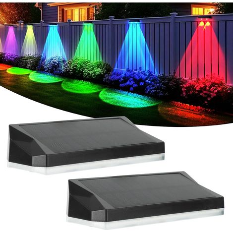 Applique Solaire Extérieur (Lot de 2), 13 Modes Lumineux, IP65 Anti-Pluie, Lumière LED Décorative pour Pergola, Jardin, Maison et Garage (1/5)