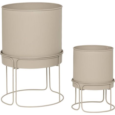 2 macetas de lino Aze D30 x44,3cm - Atmosphera créateur d'intérieur (1/5)