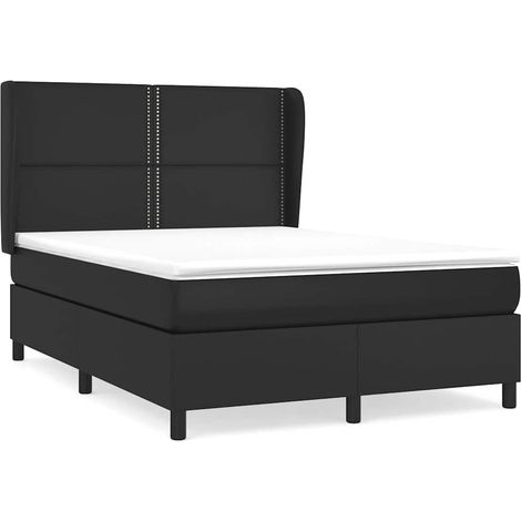 Maison Exclusive - Boxspringbett mit Matratze Schwarz 140x200 cm (1/5)