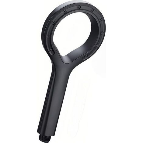 Douchette à main haute pression à économie d'eau avec buse de pulvérisation en polymère, pommeau de douche unique avec anneau en étoile (noir) (1/5)