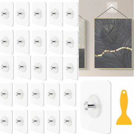 26PCS No-Drill Picture Hangers, Adhesive Wall Mounts, Picture Hanging Strips, Picture Hooks for Hanging Photo Frames, Decorative Wall Art